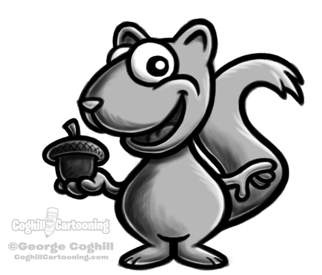 Squirrel cartoon character sketch by George Coghill