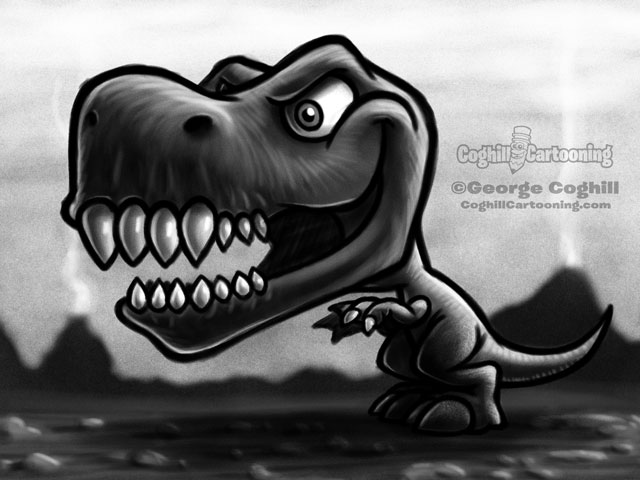 Dinosaur 8 Tyrannosaurus Rex Cartoon Character Sketch