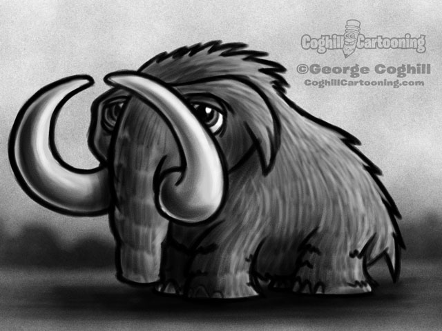 Wooly Mammoth 3 Cartoon Character Sketch