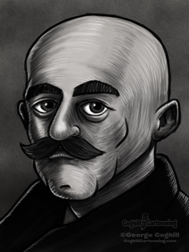 Gurdjieff Cartoon Portrait Sketch