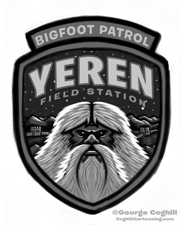 "Yeren Field Station: Bigfoot Patrol" Patch Cartoon Sketch