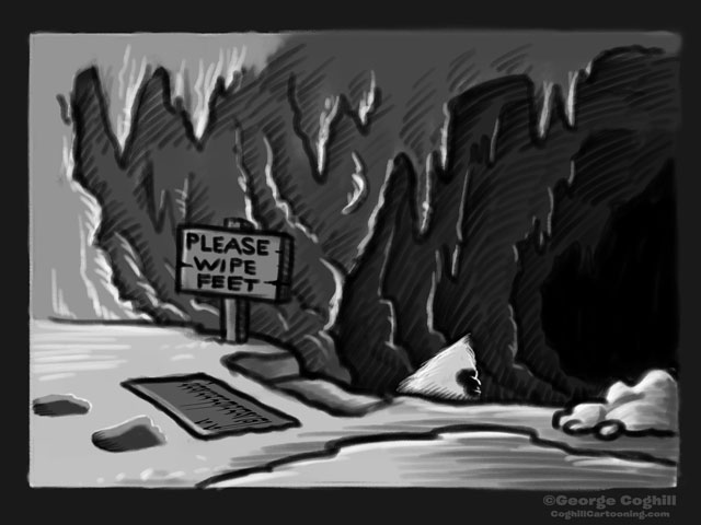 "Descent Into The Lair Of The Yeti" Cartoon Sketch