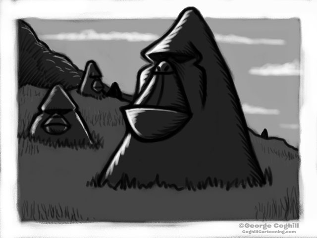 "Sasquatch Island" Cartoon Sketch