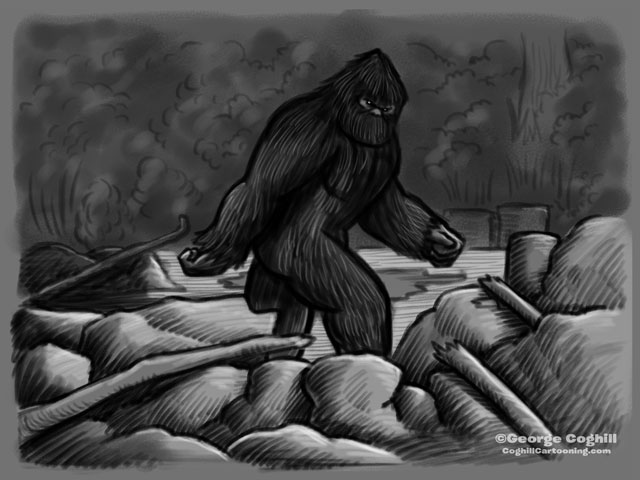 Bigfoot "Classic" Pose Cartoon Sketch