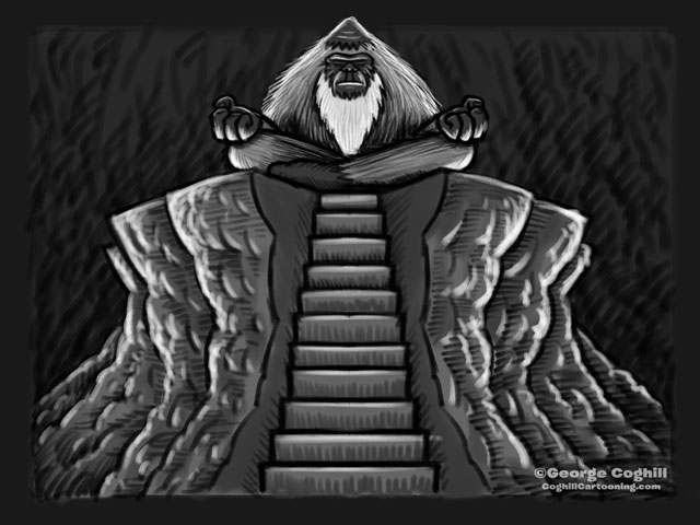 "Yeti Lair: Approaching The Master" Cartoon Sketch