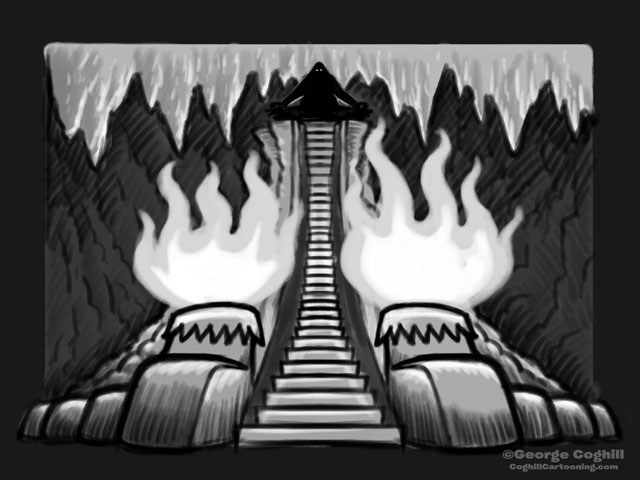 "Yeti Lair: A Master Awaits" Cartoon Sketch
