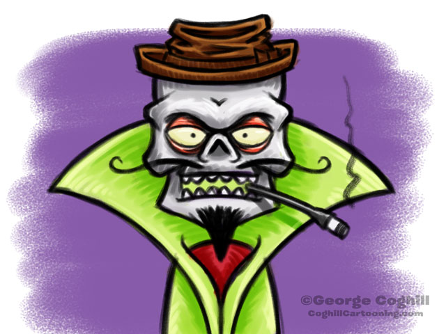 Evil Skeleton Villain Cartoon Character Sketch 3