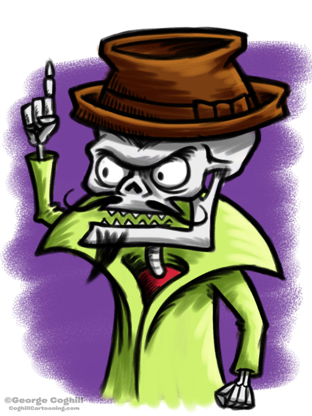 Evil Villain Skeleton Cartoon Character Sketch