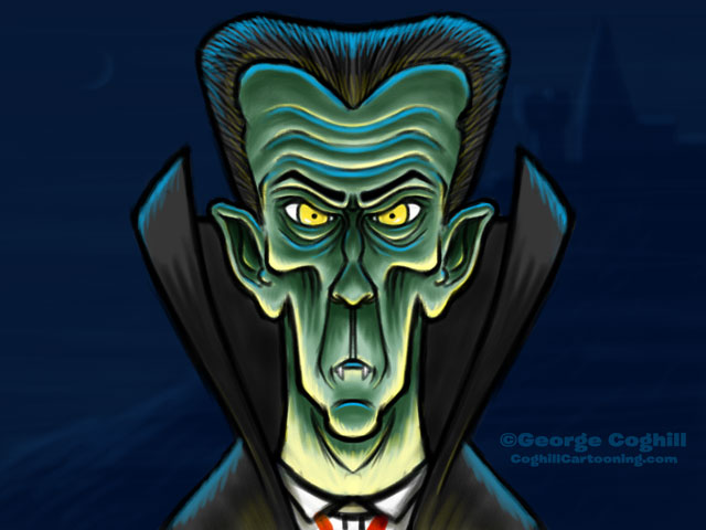 Count Dracula Vampire Cartoon Character Sketch 01