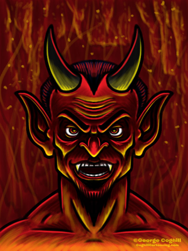 Devil Cartoon Character Sketch 01