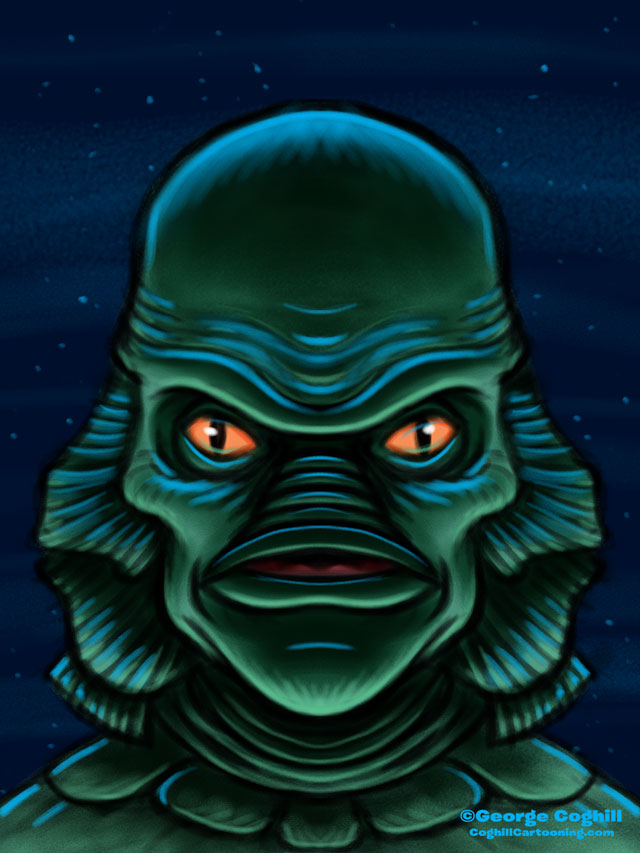 Creature From The Black Lagoon Cartoon Character Sketch