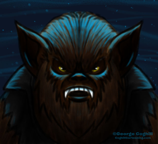 Movie Monsters Wolfman Werewolf Cartoon Character Sketch