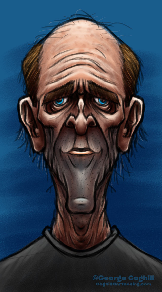 Old Man Cartoon Character Sketch Coghill