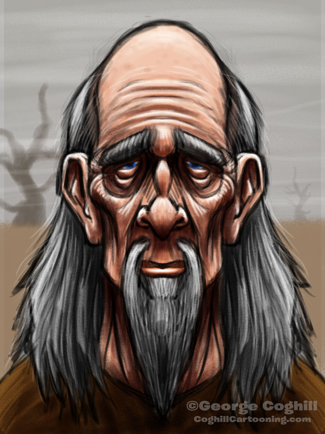 Wise Man Cartoon Character Sketch