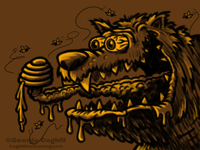 Monster Head Honey Bear Sketch Coghill