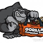 Gorilla Dumpster Bags Cartoon Logo Illustration Coghill